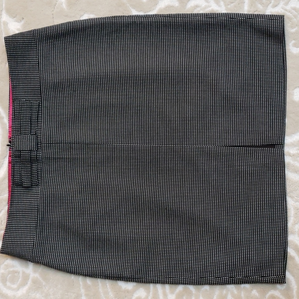 NWOT Banana Republic Pencil Skirt Black & White Front Split W/ Bow Lined Sz 10